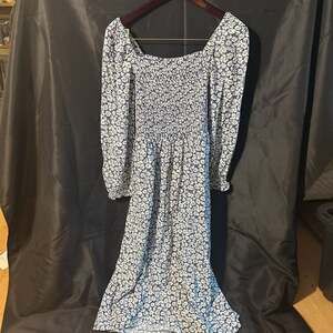 J. Crew Floral Smocked Midi Dress